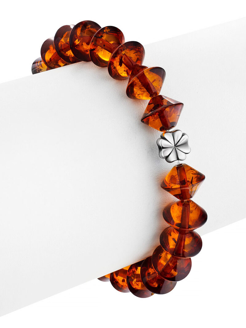 Bracelet Yula made of natural amber cognac color - Image 3