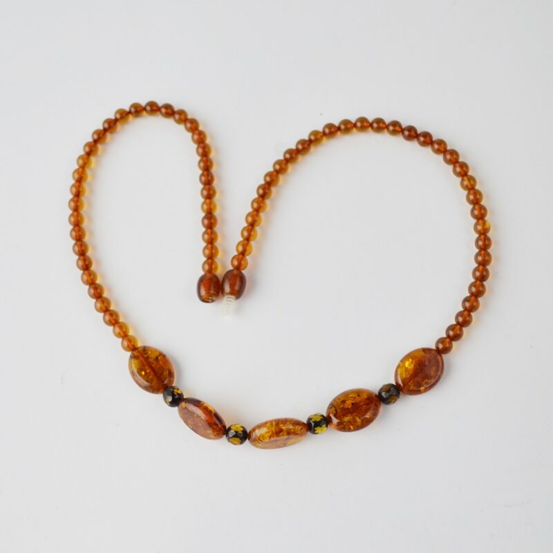 Natural polished cognac amber beads necklace - Image 5