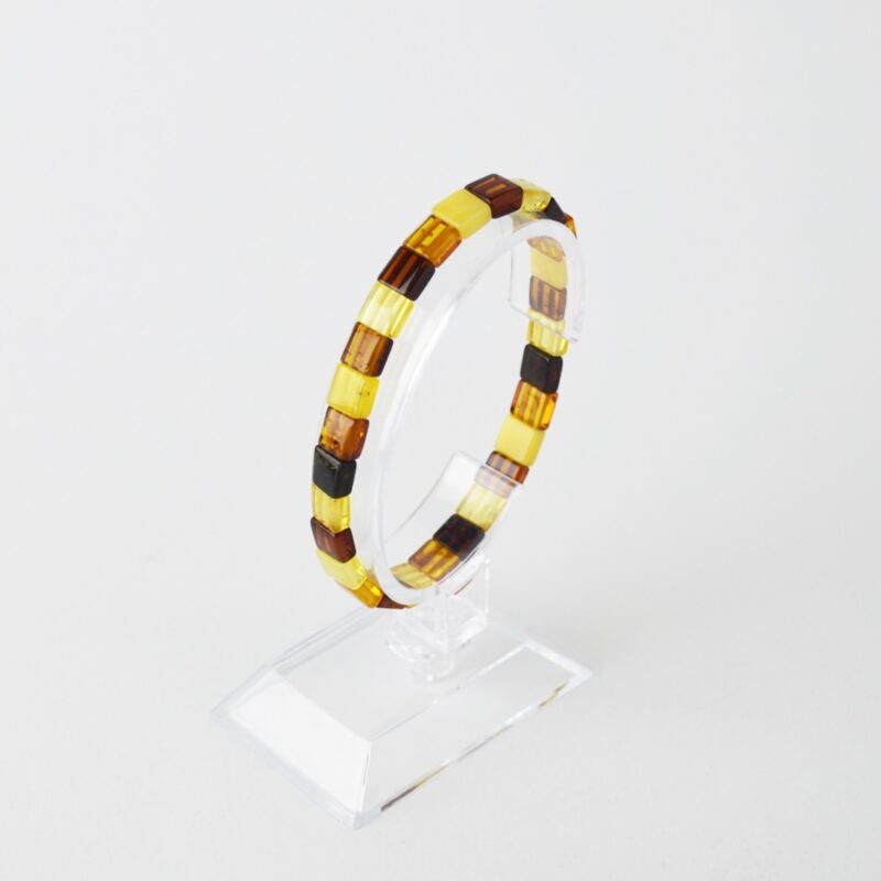 Mix color amber bracelet cube beads