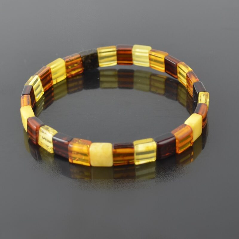 Mix color amber bracelet cube beads - Image 2