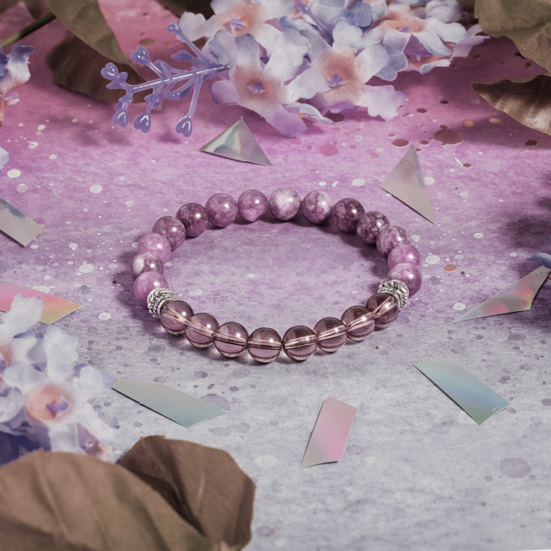 Lepidolite & Smoky Quartz 'Nurture' Bracelet - Image 2