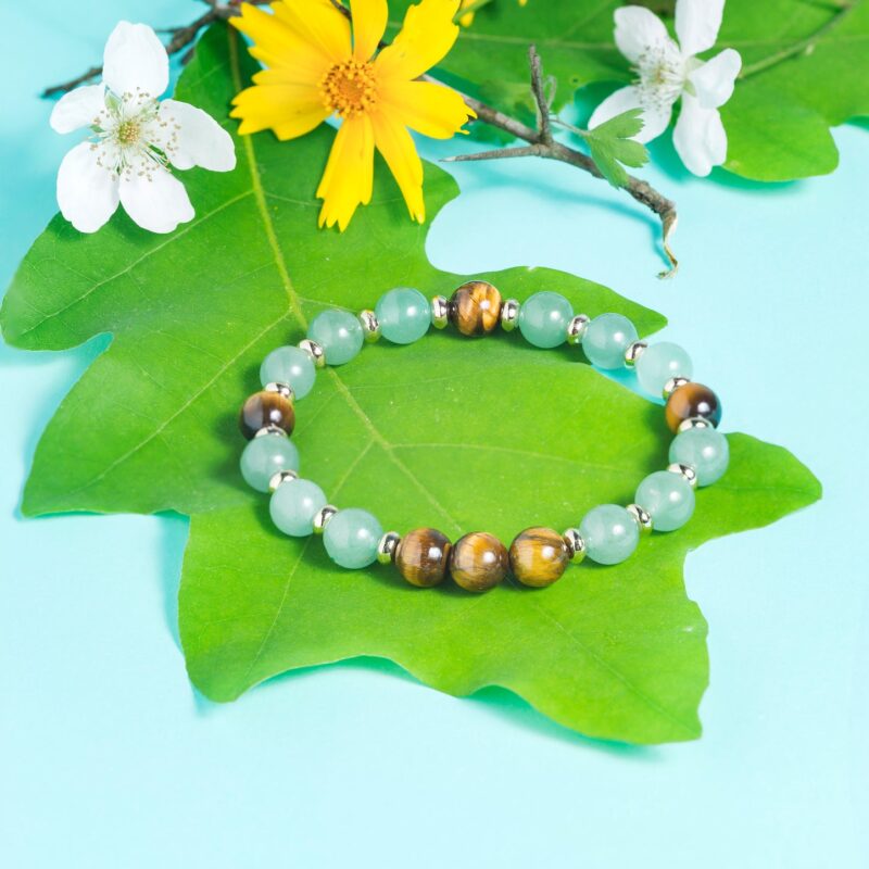 Green Aventurine & Tiger's Eye 'Optimism' Bracelet - Image 2