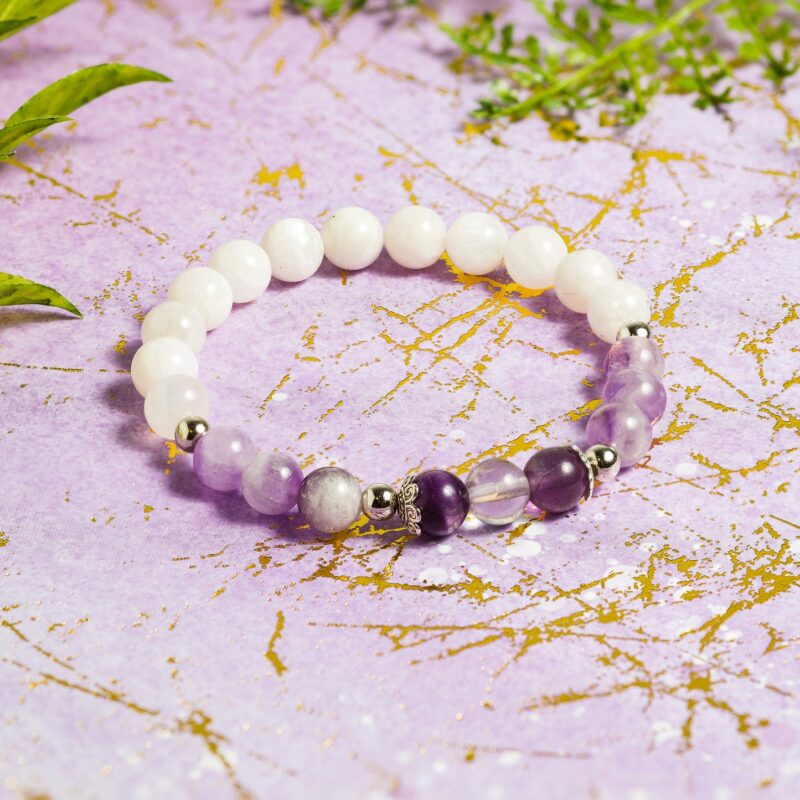 Fluorite & Amethyst 'Soothing Vibes' Bracelet - Image 2