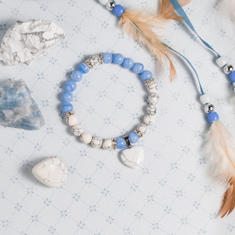 Blue Lace Agate & Howlite 'Dreamer' Bracelet - Image 2