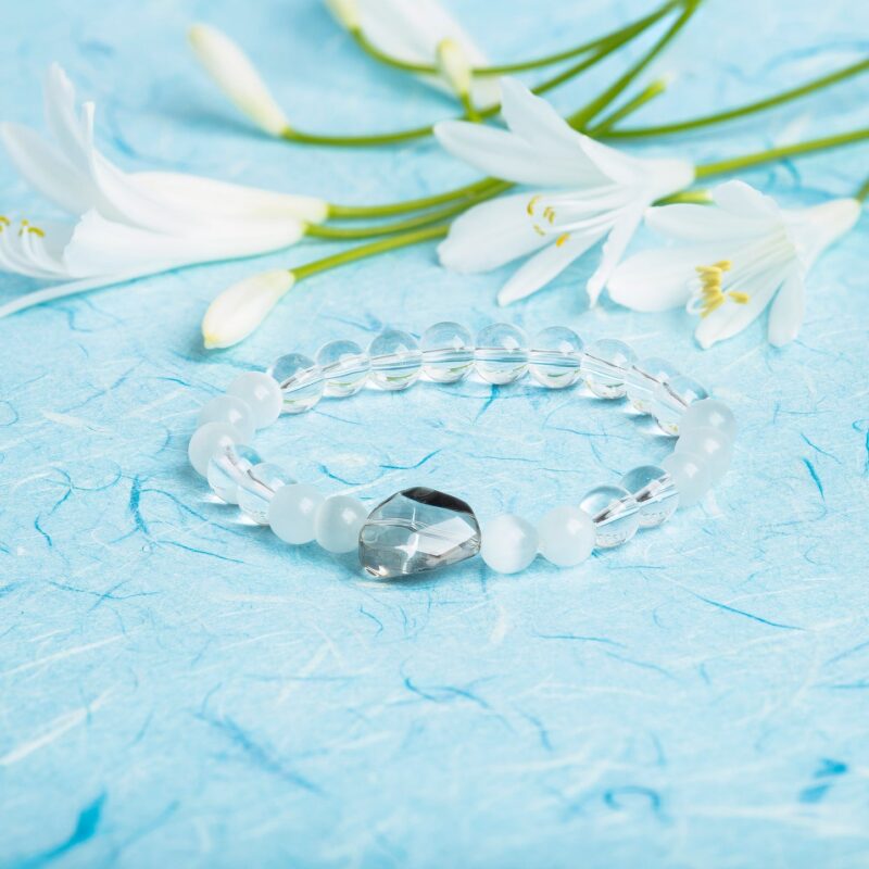 Clear Quartz & Selenite 'Fresh Start' Bracelet - Image 2