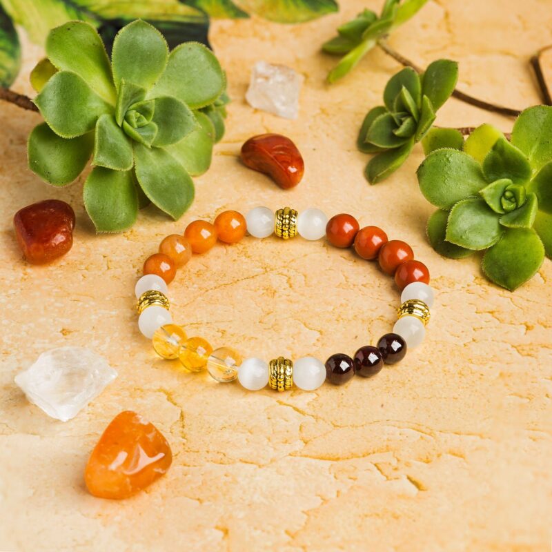 Carnelian & Selenite 'Wisdom' Bracelet - Image 2