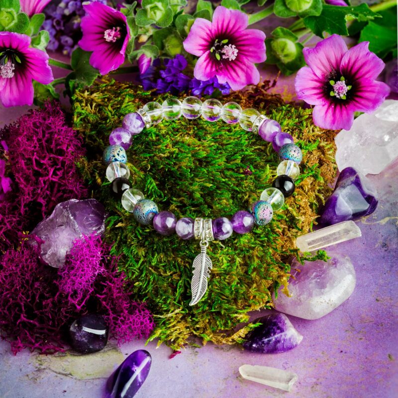 Amethyst & Clear Quartz 'Sweet Dreams' Bracelet - Image 2