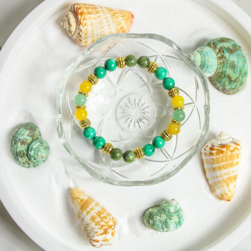 Malachite & Yellow Agate 'Perseverance' Bracelet - Image 2