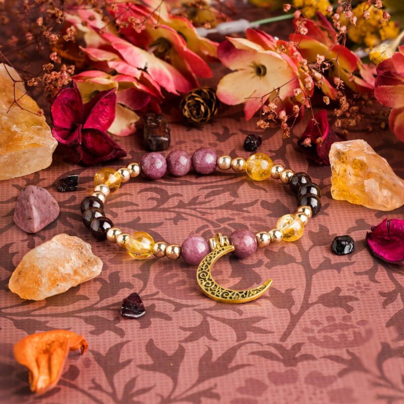 Lepidolite & Garnet 'Flow of Abundance' Bracelet - Image 2