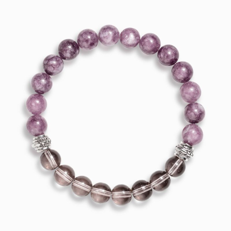 Lepidolite & Smoky Quartz 'Nurture' Bracelet