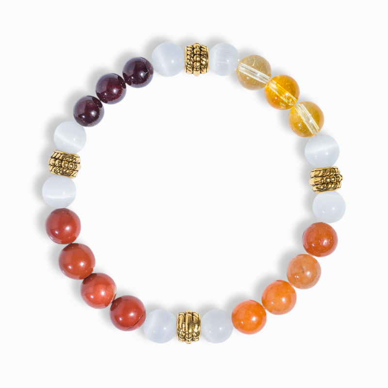 Carnelian & Selenite 'Wisdom' Bracelet