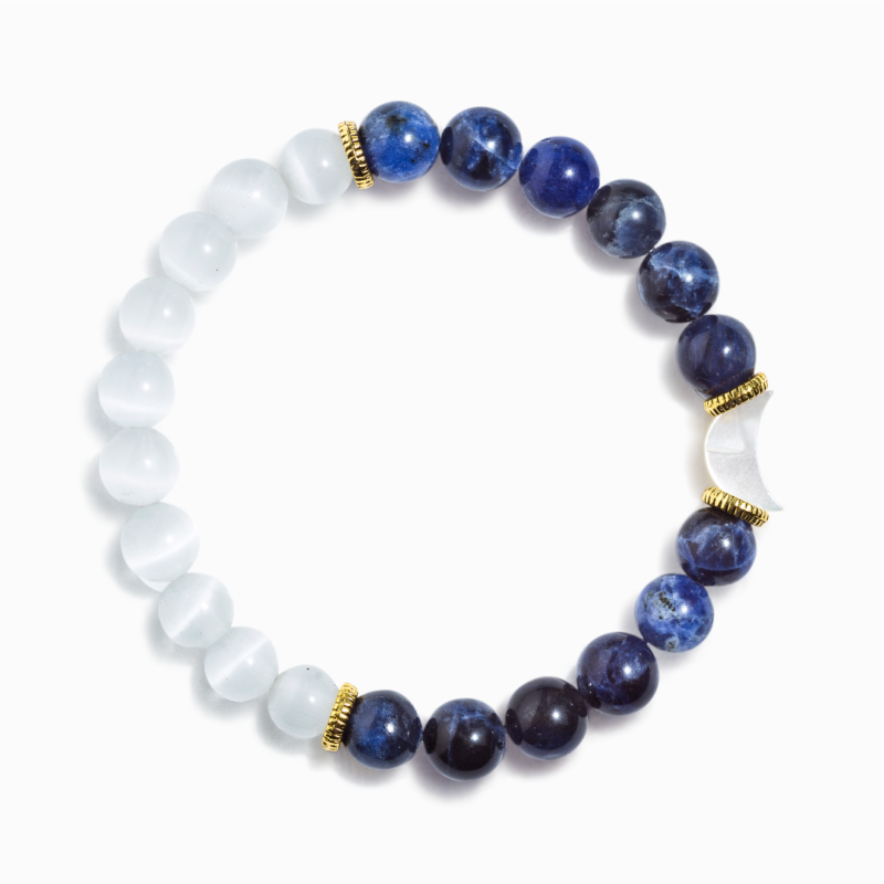 Mother of Pearl & Sodalite 'Luna' Bracelet