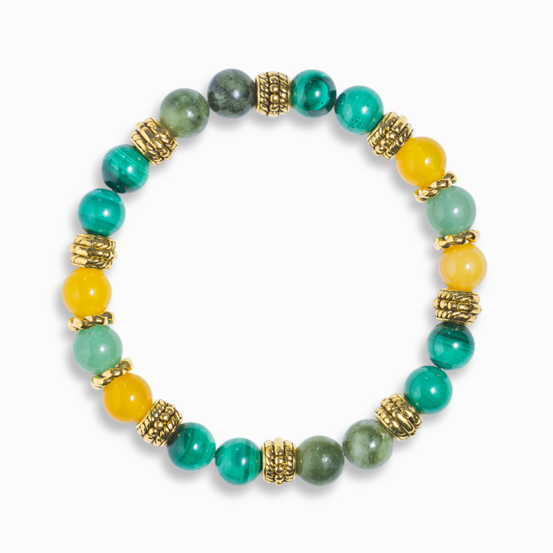 Malachite & Yellow Agate 'Perseverance' Bracelet