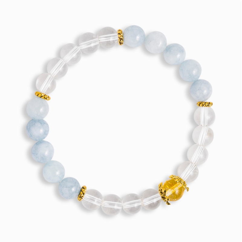 Aquamarine & Citrine 'Crown' Bracelet