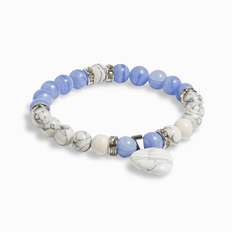 Blue Lace Agate & Howlite 'Dreamer' Bracelet - Image 4