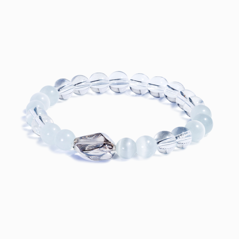 Clear Quartz & Selenite 'Fresh Start' Bracelet - Image 4