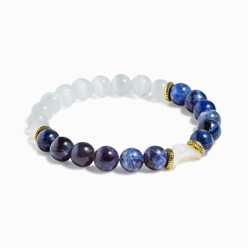 Mother of Pearl & Sodalite 'Luna' Bracelet - Image 4