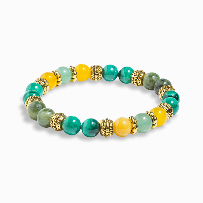 Malachite & Yellow Agate 'Perseverance' Bracelet - Image 4