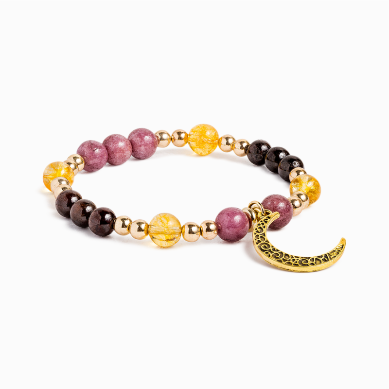 Lepidolite & Garnet 'Flow of Abundance' Bracelet - Image 4