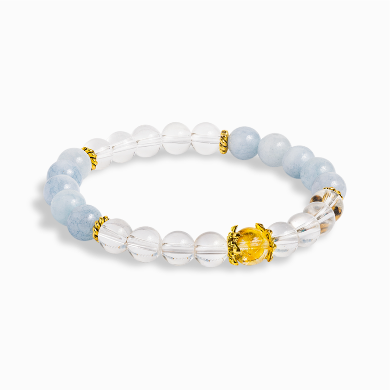 Aquamarine & Citrine 'Crown' Bracelet - Image 4