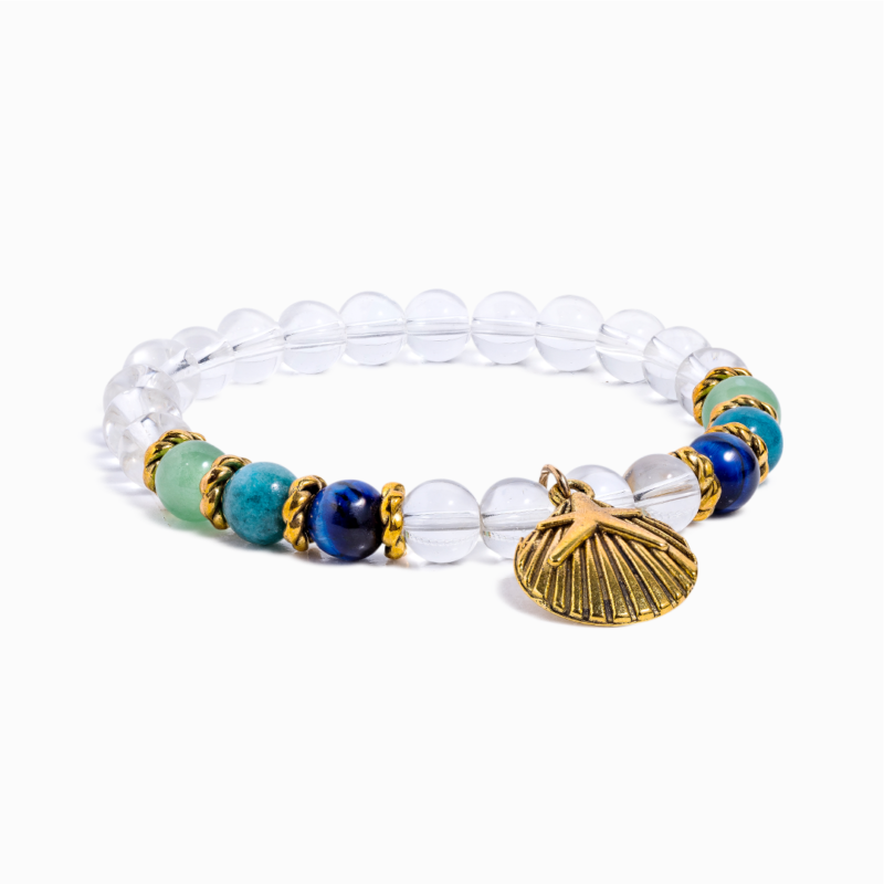 Clear Quartz & Apatite 'Calm Waters' Bracelet - Image 2