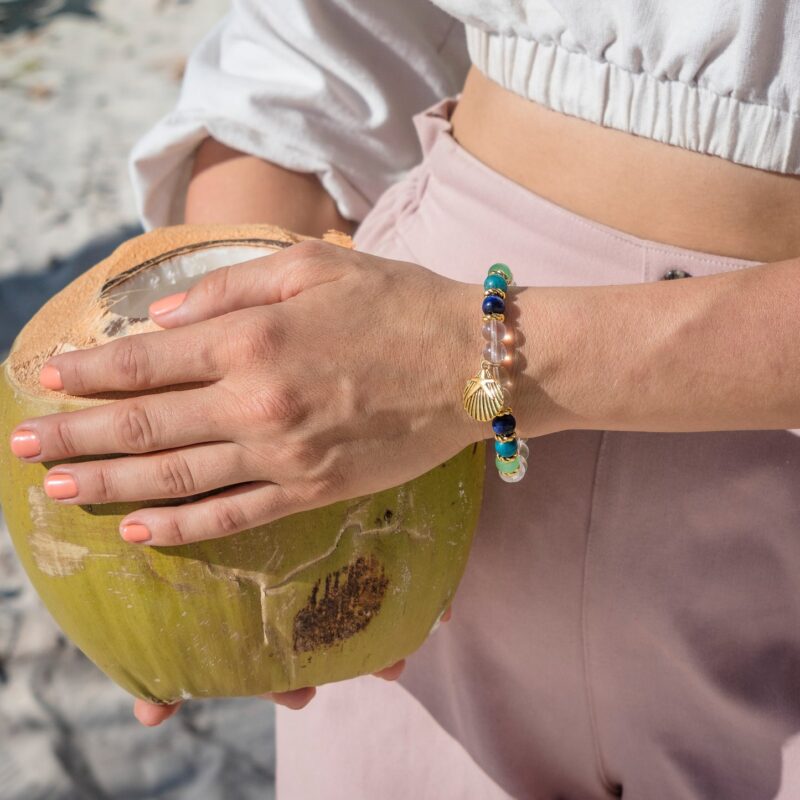 Clear Quartz & Apatite 'Calm Waters' Bracelet - Image 4