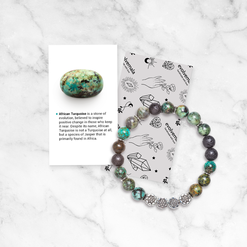 African Turquoise & Selenite 'Destiny' Bracelet - Image 5