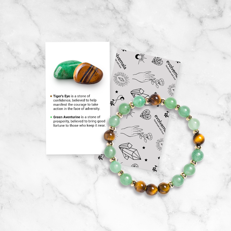 Green Aventurine & Tiger's Eye 'Optimism' Bracelet - Image 5