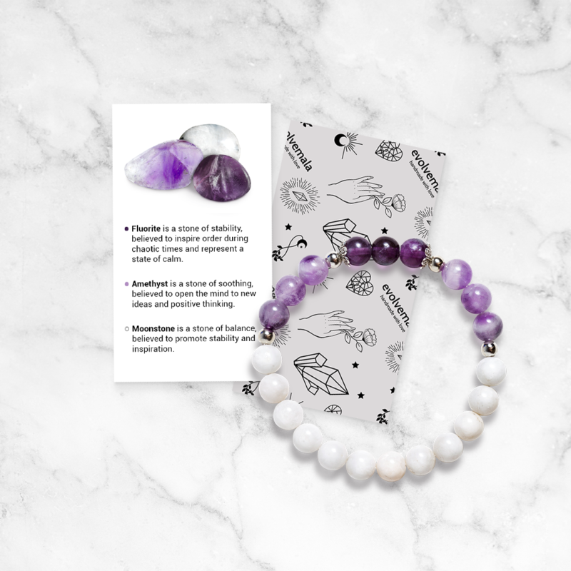 Fluorite & Amethyst 'Soothing Vibes' Bracelet - Image 4