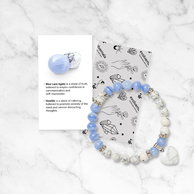 Blue Lace Agate & Howlite 'Dreamer' Bracelet - Image 5