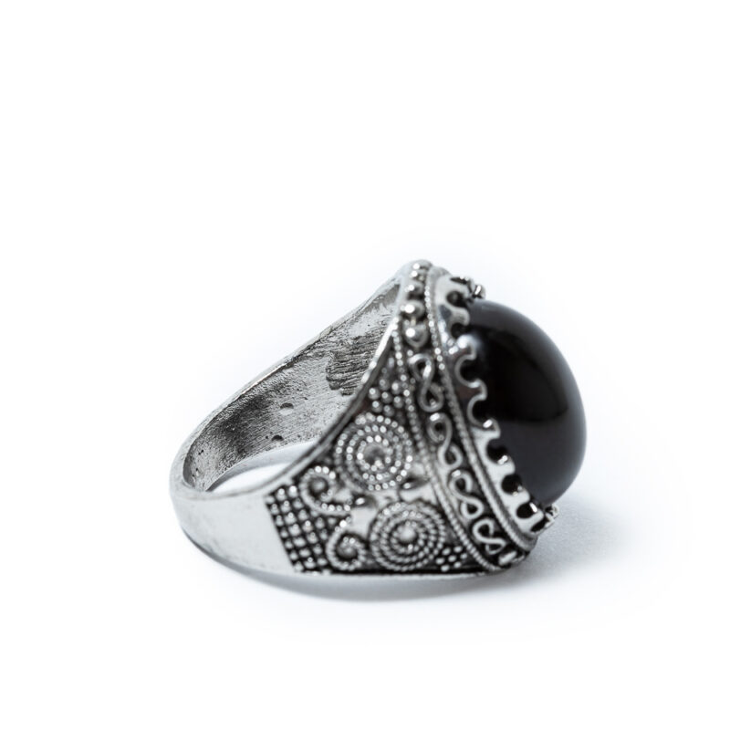 Onyx Stone Silver Ring - Image 4