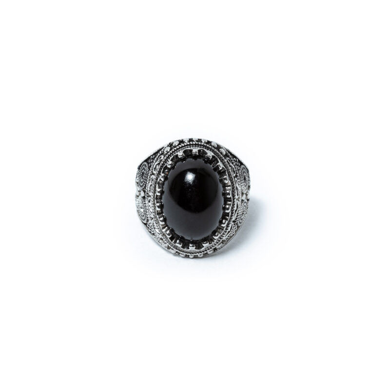 Onyx Stone Silver Ring