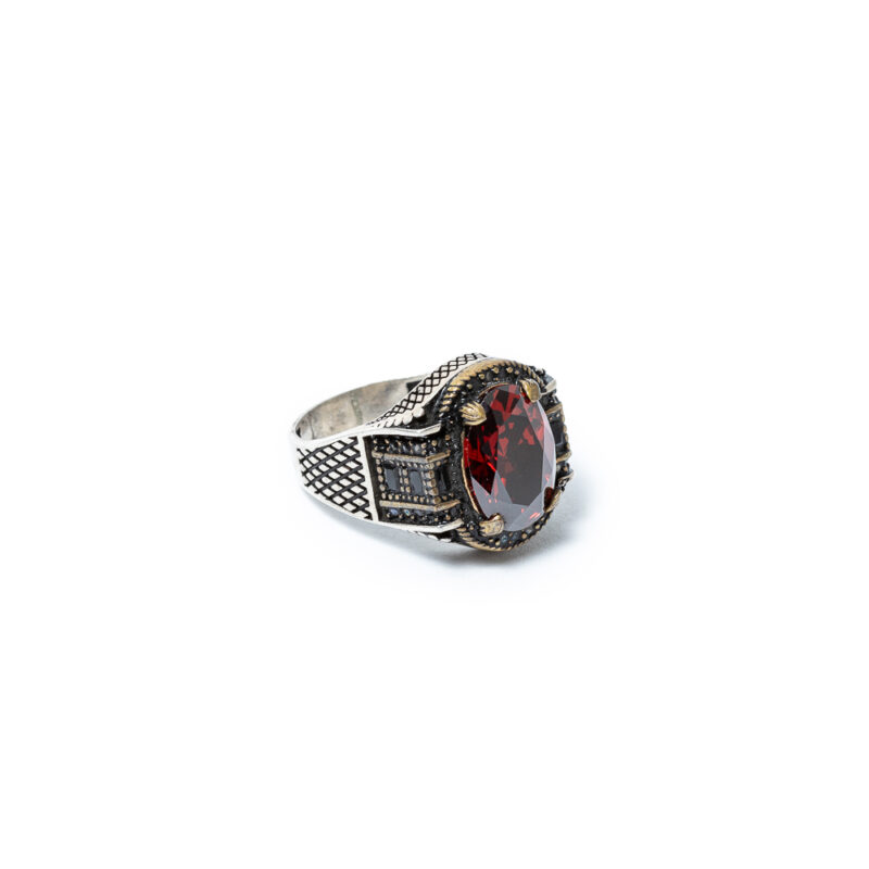 Silver African Ruby Ring Dubai - Image 4