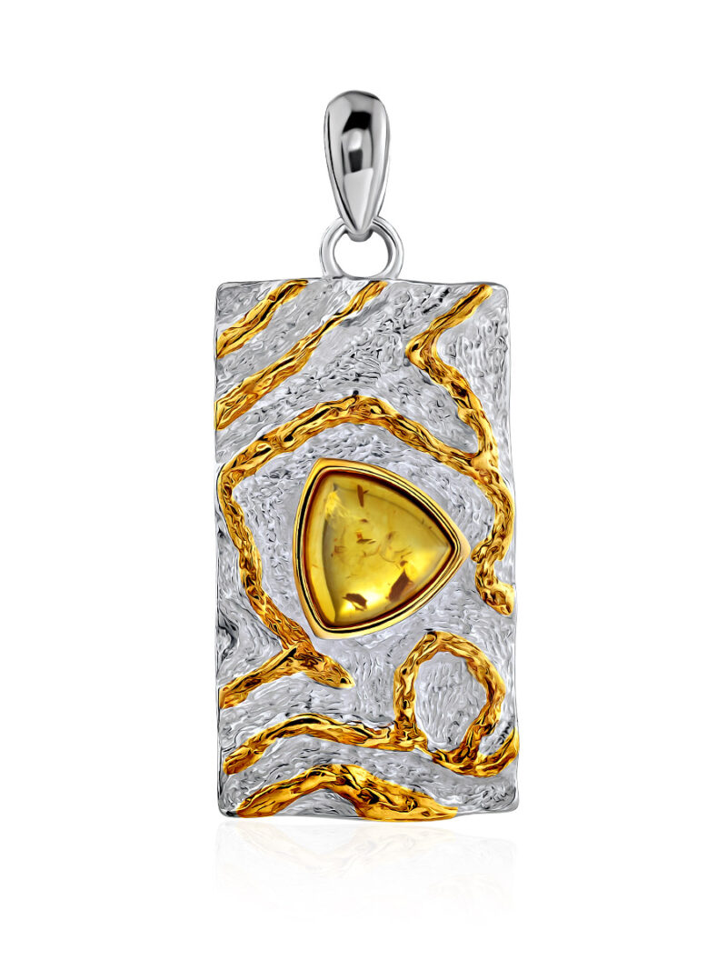 Luxurious Amber Eritrea wide ring, Texture pendant Original earrings - Image 9