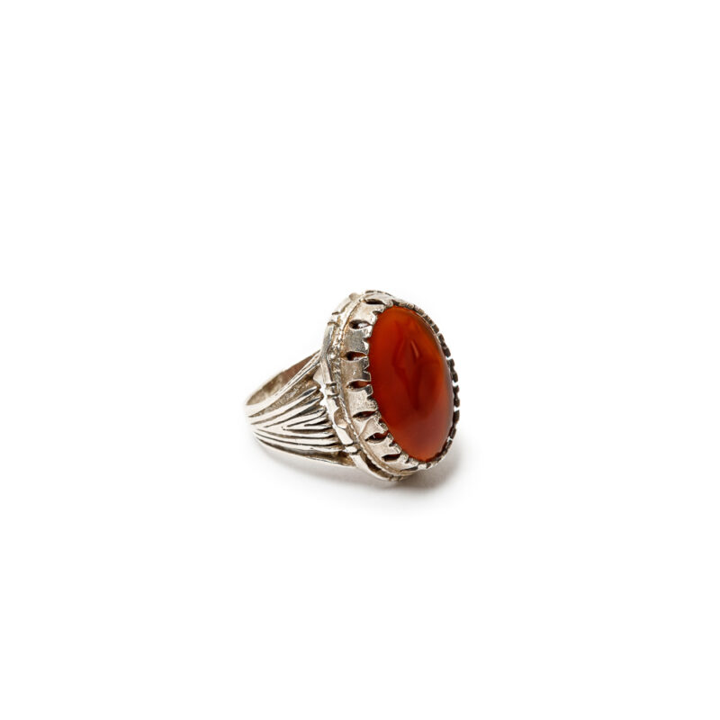 925 silver ring with Red Aqeeq Stone Dubai - Image 3