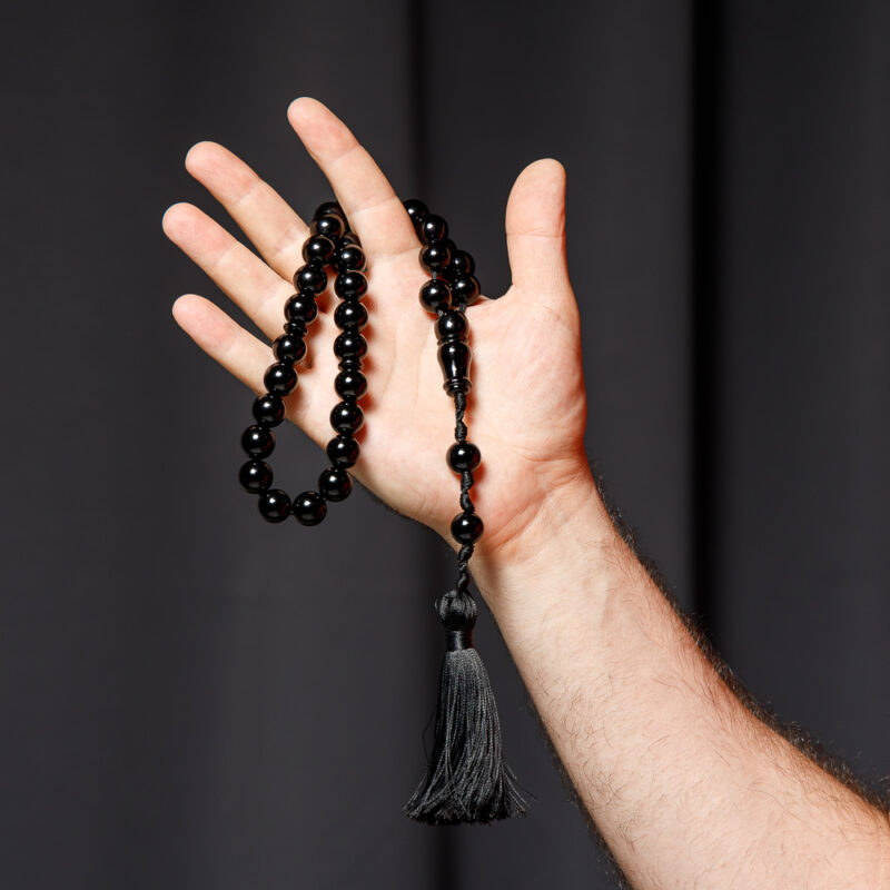 German sandalus rosary glossy black colour  made in Czech Republic - Image 3