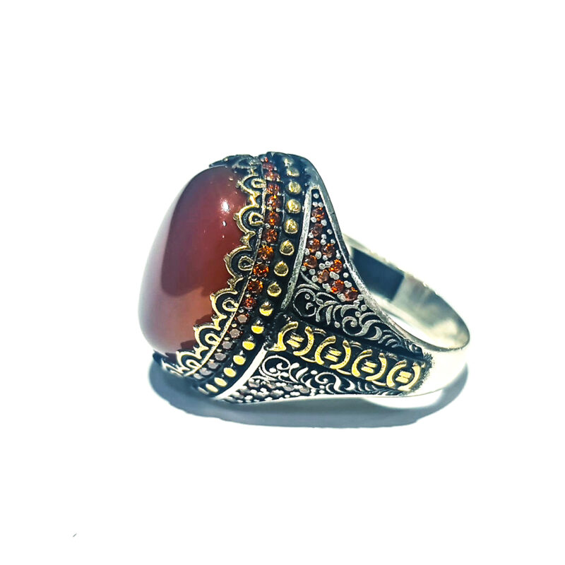 925 silver yamani garnet ( Aqeeq ) ring in Dubai - Image 5