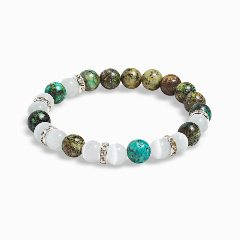 African Turquoise & Selenite 'Destiny' Bracelet - Image 3