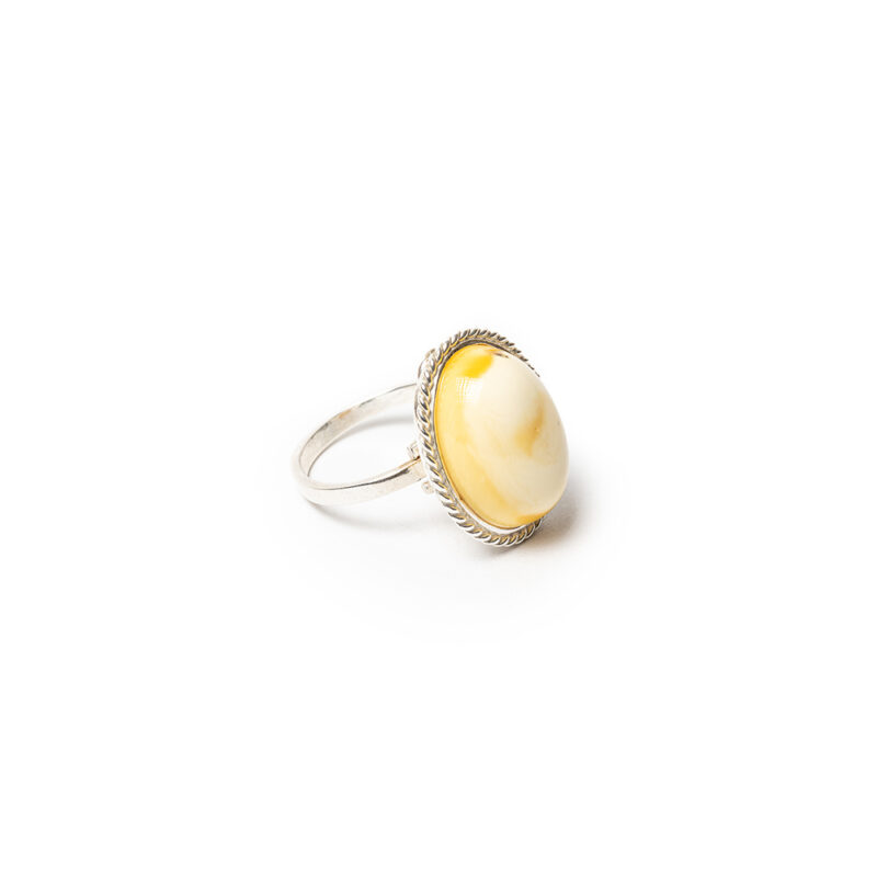 Natural white amber from Poland  Ring - Image 2