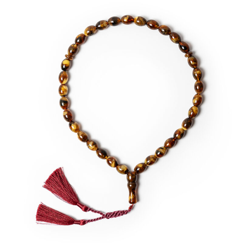 Lithuanian Baltic Amber with Silk redTassel